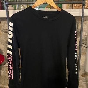Mens Black Long Sleeve Hollister T-Shirt